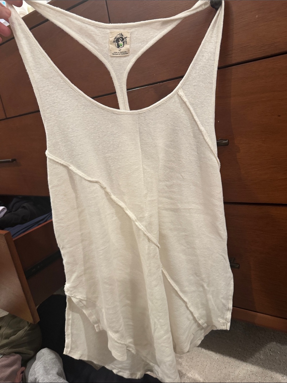 Free People Cream Racerback Tank Top - Picture 3 of 3